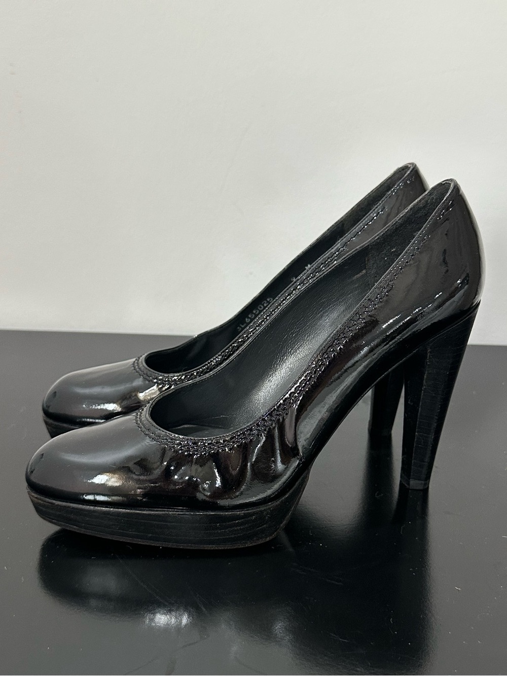 Stuart Weitzman Black Patent Platform High Heel Pumps